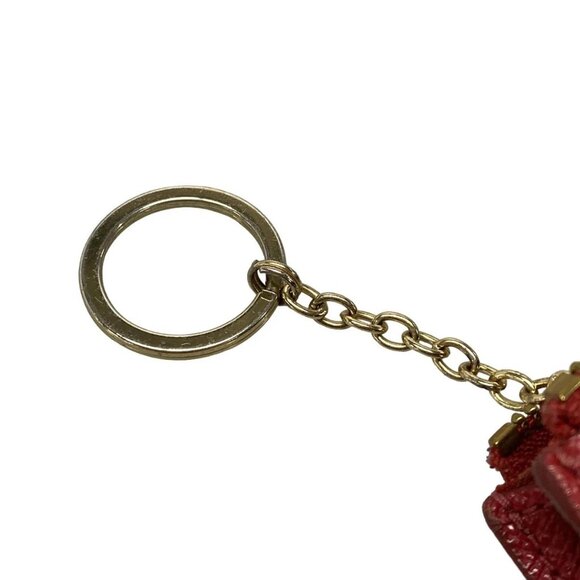 Auth COACH - F12186 Red Leather Coin Case - Picture 6 of 12